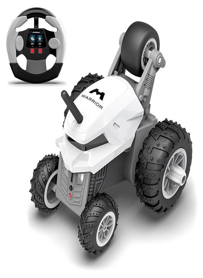 Mirana Warrior 360 Degree Rotating Stunt RC Car Toy for Kids | High Speed Steering Remote Control Vehicle | USB Type-C Rechargeable | Made in India (White) - Image 1